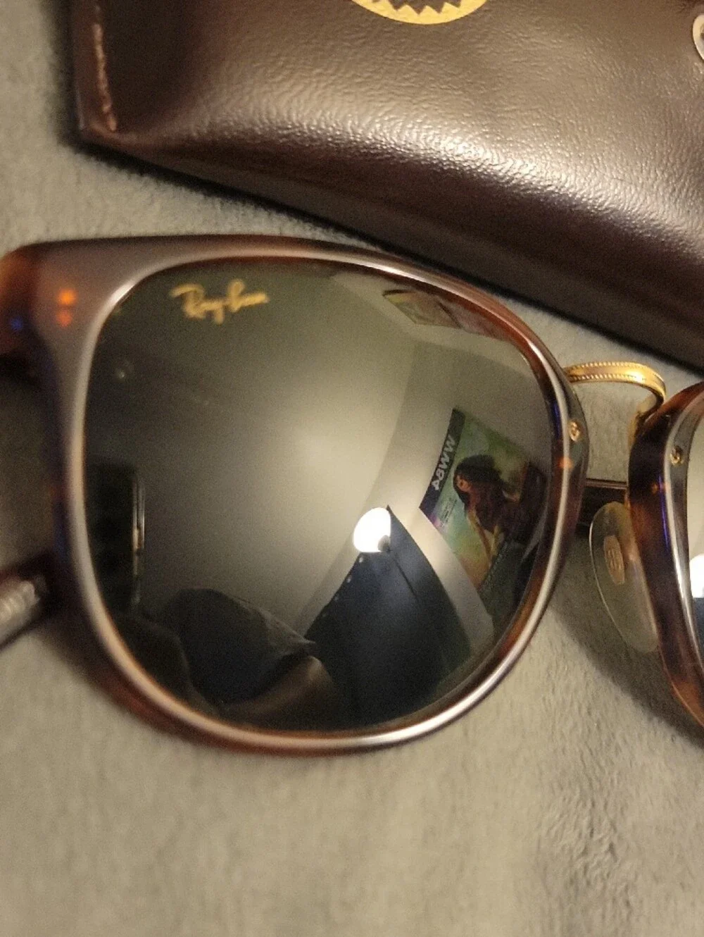 Ray-Ban Brown Tortoise Frame Sunglasses with Gold Accents